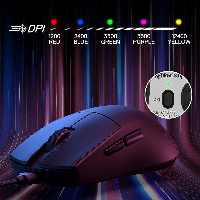 Souris Gamer Redragon King M724 Noir En Tunisie