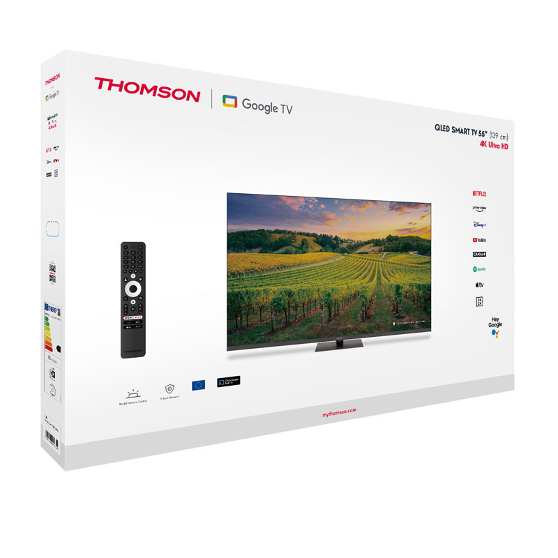 TV Thomson 55" 55QG5C14 QLED Plus Google Tv Noir en Tunisie