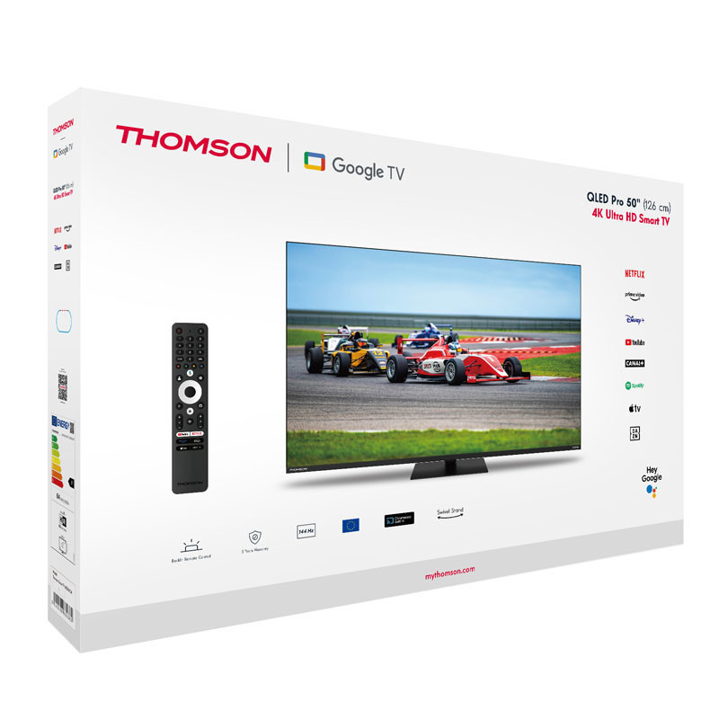 TV Thomson 50" 50QG7C14 QLED Plus Google Tv Noir en Tunisie