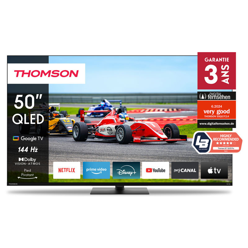 TV Thomson 50" 50QG7C14 QLED Plus Google Tv Noir en Tunisie