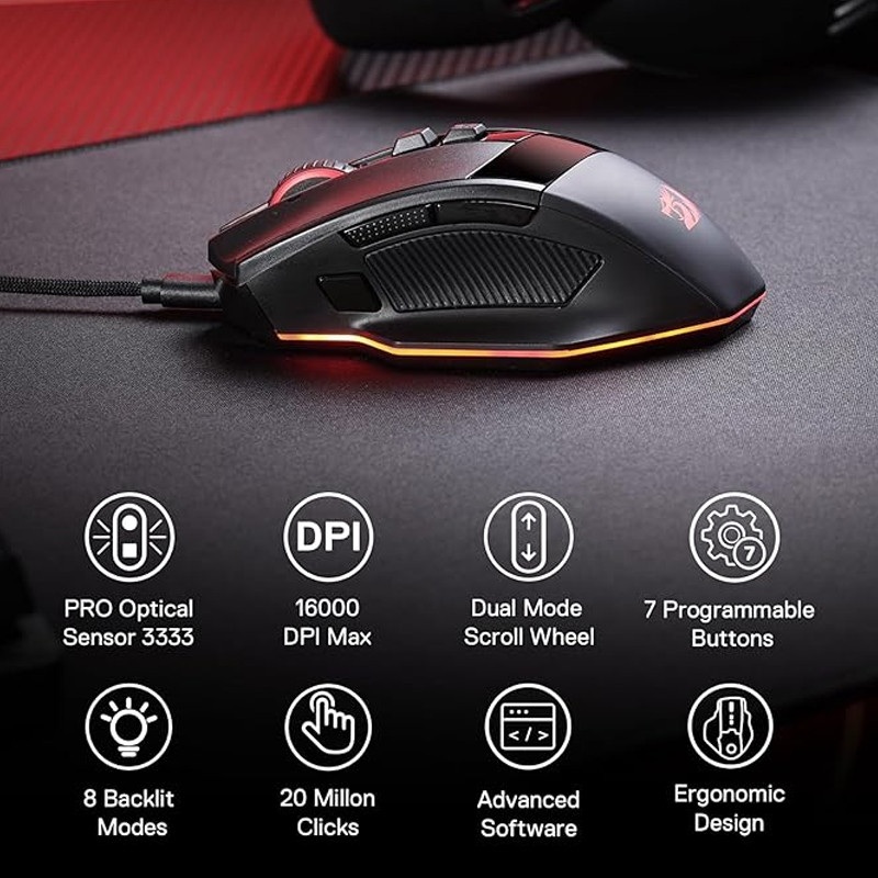 Souris Gamer Redragon Rind M813 RGB Noir En Tunisie