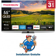 TV Thomson 55" 55QG5C14 QLED Plus Google Tv Noir en Tunisie