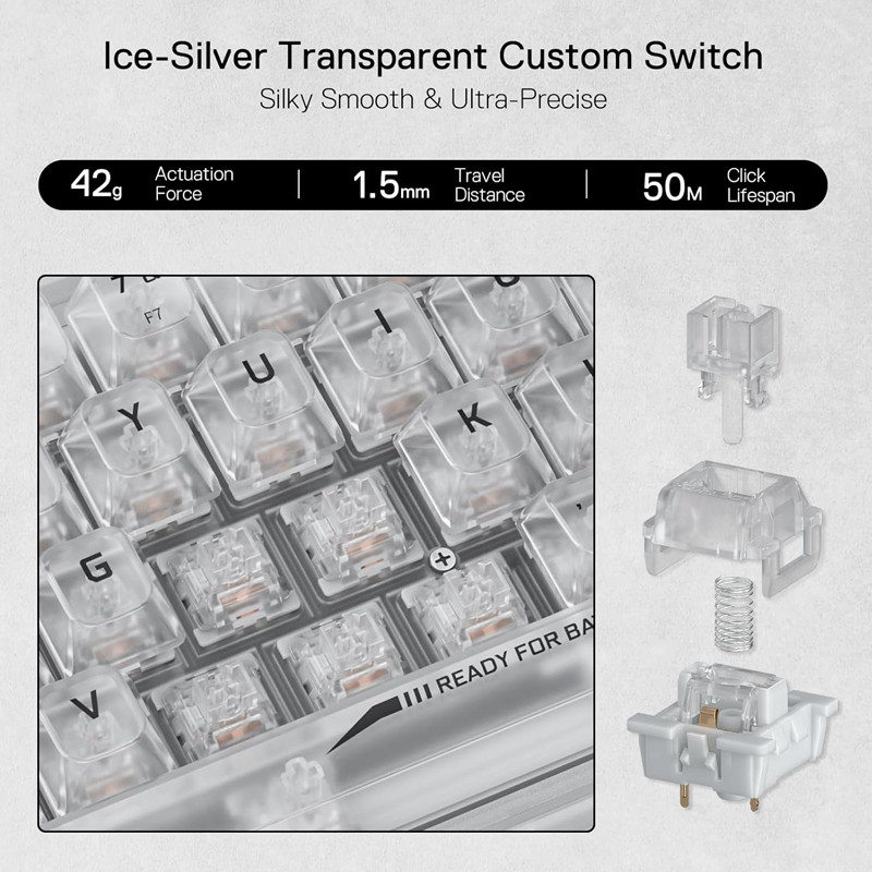 Clavier Gamer Mécanique Redragon Fizz K617 RGB Transparent en Tunisie