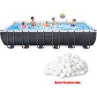 Piscine Tubulaire Intex Ultra XTR Rectangulaire 5.49 x 2.74 x 1.32 m Gris