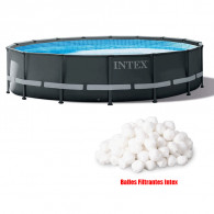 Piscine Tubulaire Intex Ultra XTR Ronde 5.49 x 1,32 m Gris