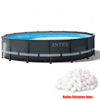 Piscine Tubulaire Intex Ultra XTR Ronde 4,88 x 1,22 m - Gris