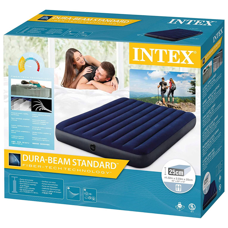 Matelas Gonflable Intex Classic Downy Large 2 Personnes Bleu en Tunisie