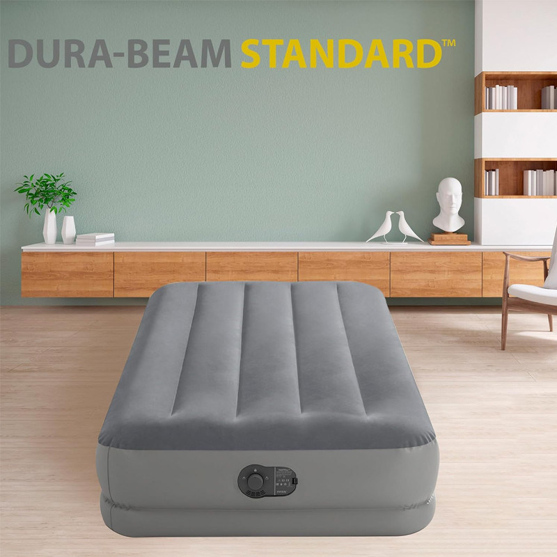 Matelas Gonflable Intex Dura Beam Standard avec pompe 1 Personne Gris en Tunisie