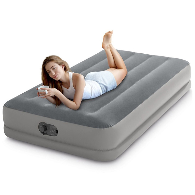 Matelas Gonflable Intex Dura Beam Standard avec pompe 1 Personne Gris en Tunisie