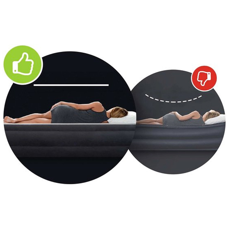 Matelas Gonflable Intex Pillow Rest Classic large 2 personnes Noir en Tunisie