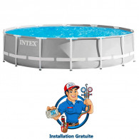 Piscine Tubulaire Intex Prism Frame Ronde 4.27 x 1.07 m Avec Pompe - Gris