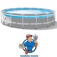 Piscine Intex Clearview Ronde 4.88 x 1.22 m Gris en Tunisie