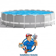 Piscine Tubulaire Intex Prism Frame Ronde 5.49 x 1.22 m Avec Pompe - Gris