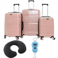 Set De Trois Valises Titou Avec Afficheur Rose