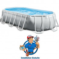 Piscine Tubulaire Intex Prism Frame Rectangulaire 5.03x2.74x1.22m Gris