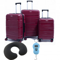 Set De Trois Valises Rouge Bordeaux en Tunisie