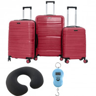Set De 3 Valises Incassable Rouge en Tunisie