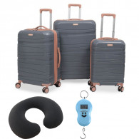 Set De Trois Valises Titou Avec Roues Démontables Gris et Saumon en Tunisie