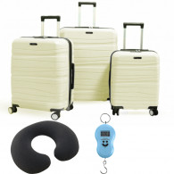 Set De 3 Valises Titou Avec Roues Fixes Blanc Sable en Tunisie