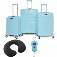 Set De 3 Valises Incassable Avec Roues Démontables Bleu Chwingum en Tunisie