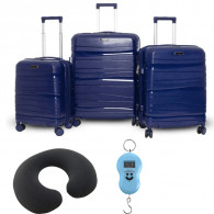 Set De 3 Valises Incassable Avec Roues Démontables Bleu Marine en Tunisie