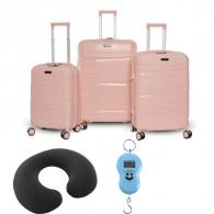 Set De 3 Valises Incassable Avec Roues Démontables Rose en Tunisie