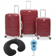 Set De Trois Valises Titou Avec Roues Démontables Rouge et Beige en Tunisie