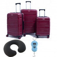 Set De Trois Valises Titou Avec Afficheur Rouge Bordeaux en Tunisie