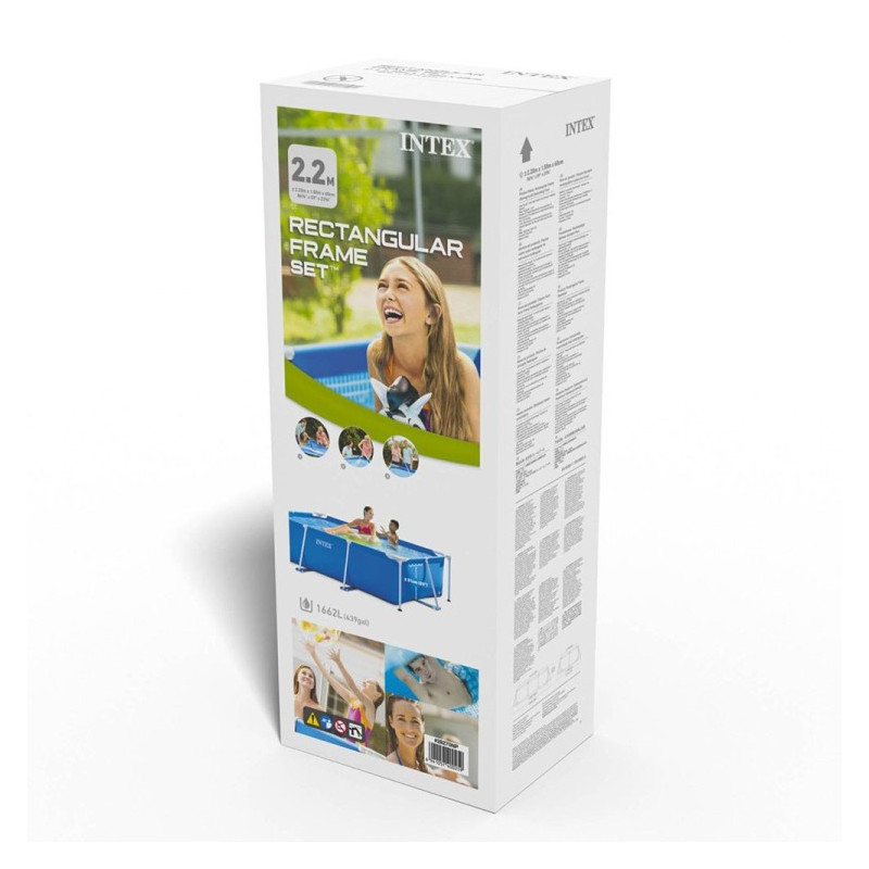 Piscine Tubulaire Intex Frame Junior rectangulaire 2,20 x 1,50 x 0,60 m Bleu en Tunisie