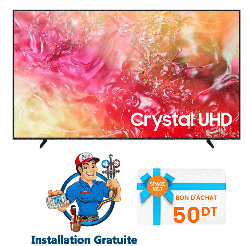 Samsung DU7000 50" 4k Crystal UHD Smart Noir en Tunisie