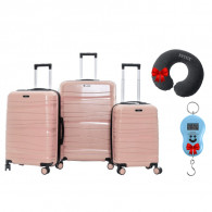 Set De Trois Valises Titou Avec Afficheur Rose