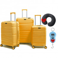 Set De 3 Valises Incassable Avec Roues Démontables Jaune Motarde en Tunisie