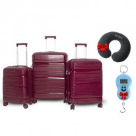 Set De 3 Valises Incassable Avec Roues Démontables Bordeaux en Tunisie