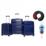 Set De 3 Valises Incassable Avec Roues Démontables Bleu Marine en Tunisie