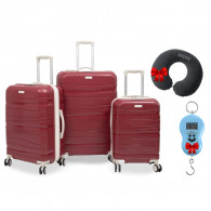 Set De Trois Valises Titou Avec Roues Démontables Rouge et Beige en Tunisie