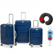 Set De Trois Valises Titou Avec Roues Démontables Bleu Marine et Beige en Tunisie