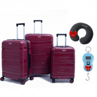 Set De Trois Valises Titou Avec Afficheur Rouge Bordeaux en Tunisie