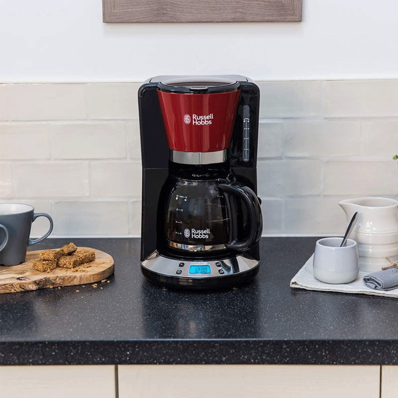 Machine à Café Russell Hobbs Colours Plus 1000W 1.25L Noir&Rouge en Tunisie