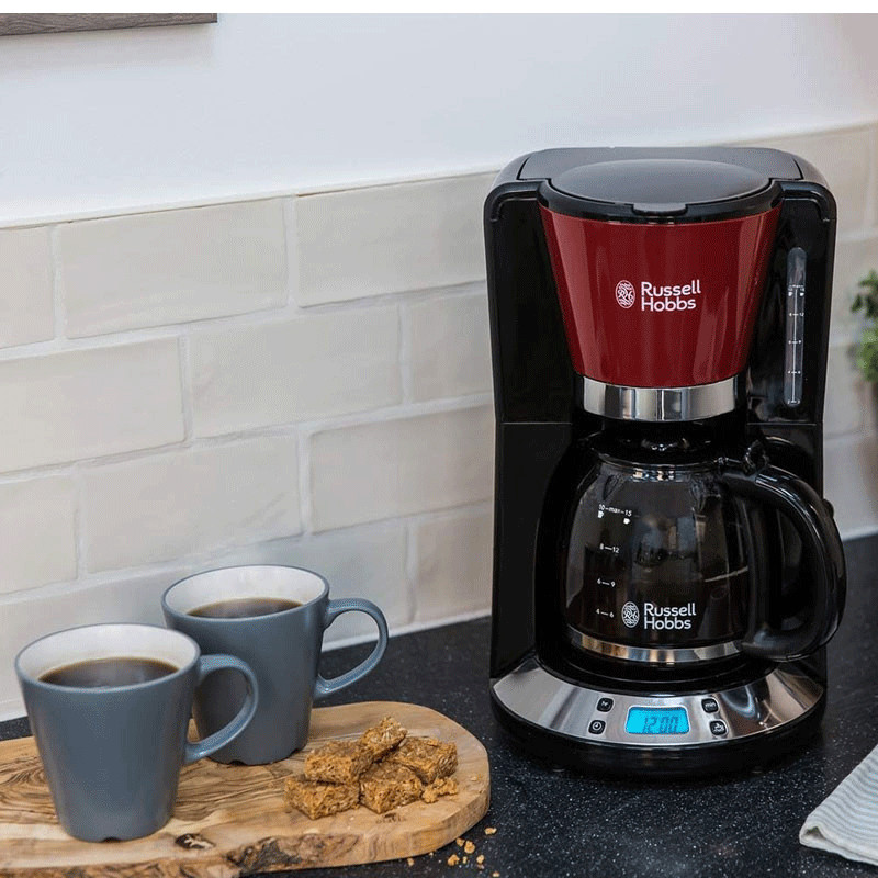 Machine à Café Russell Hobbs Colours Plus 1000W 1.25L Noir&Rouge en Tunisie