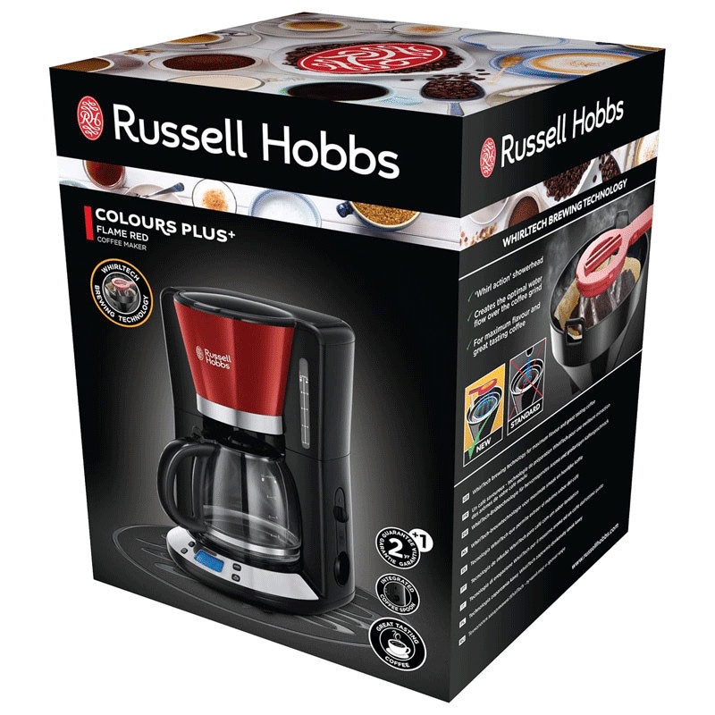 Machine à Café Russell Hobbs Colours Plus 1000W 1.25L Noir&Rouge en Tunisie