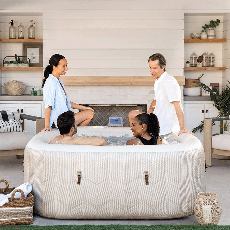 Spa Gonflable Intex Chevron 28446 4 Places Carré Beige en Tunisie