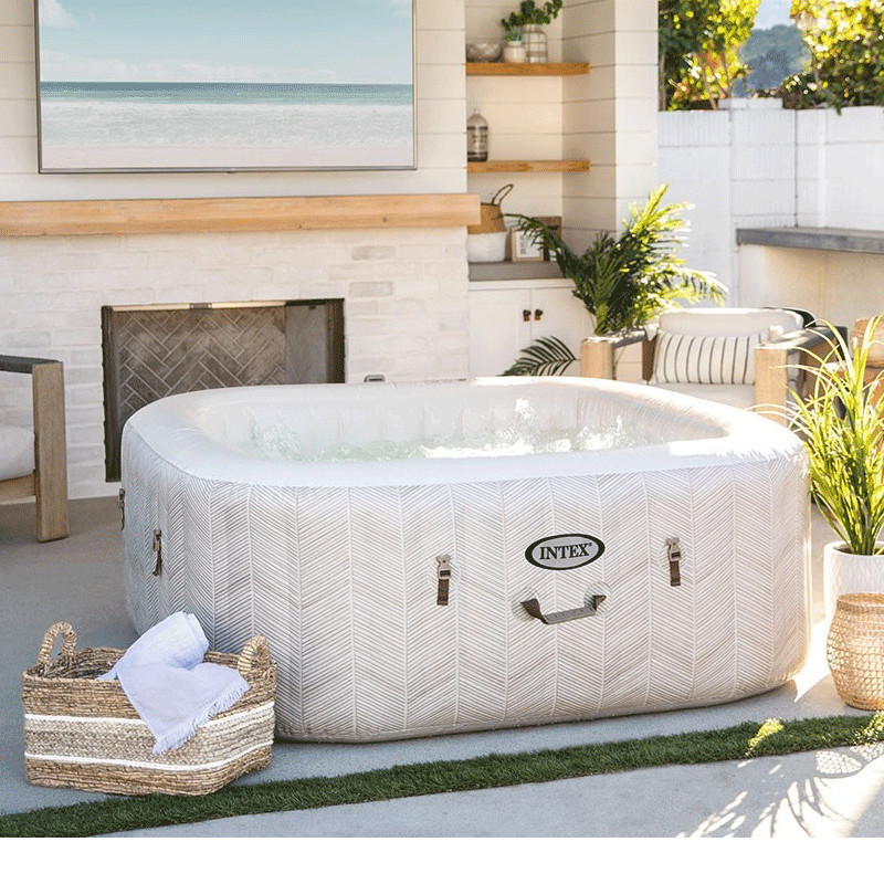 Spa Gonflable Intex Chevron 28446 4 Places Carré Beige en Tunisie