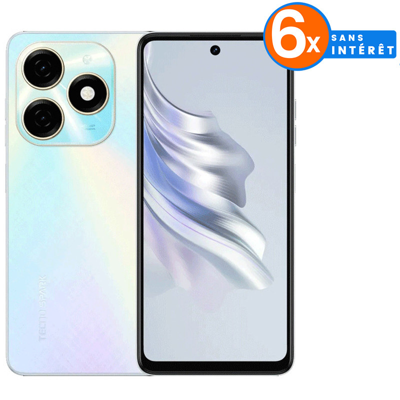 Smartphone Tecno Spark 20 Blanc 256Go en Tunisie