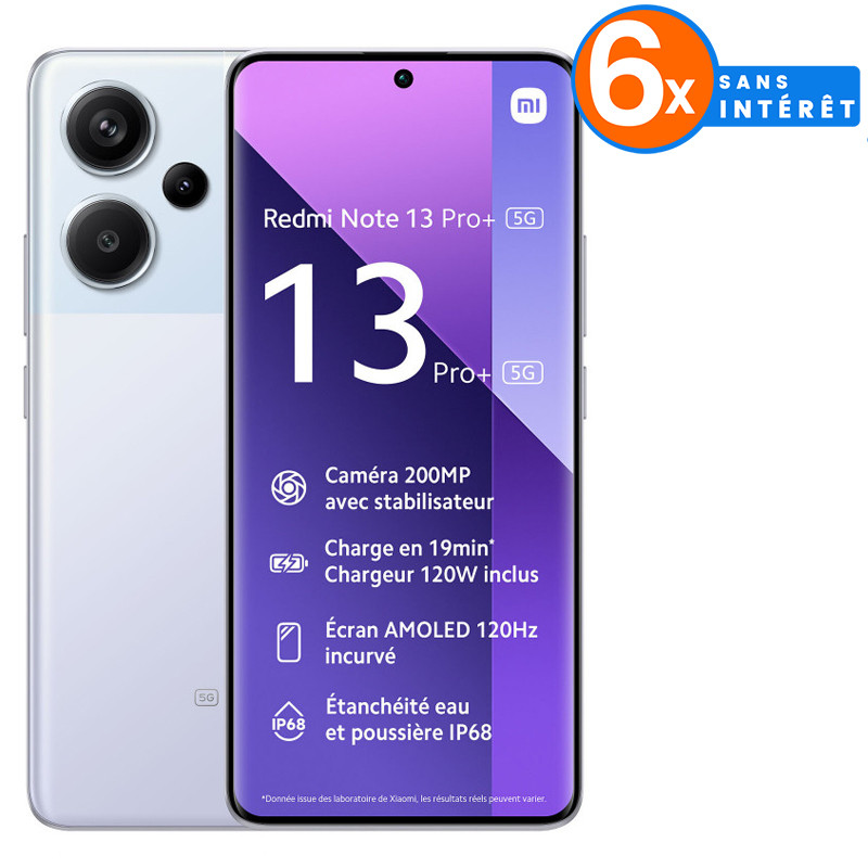 Smartphone Xiaomi Redmi Note 13 Pro Plus 12Go 512Go Violet en Tunisie