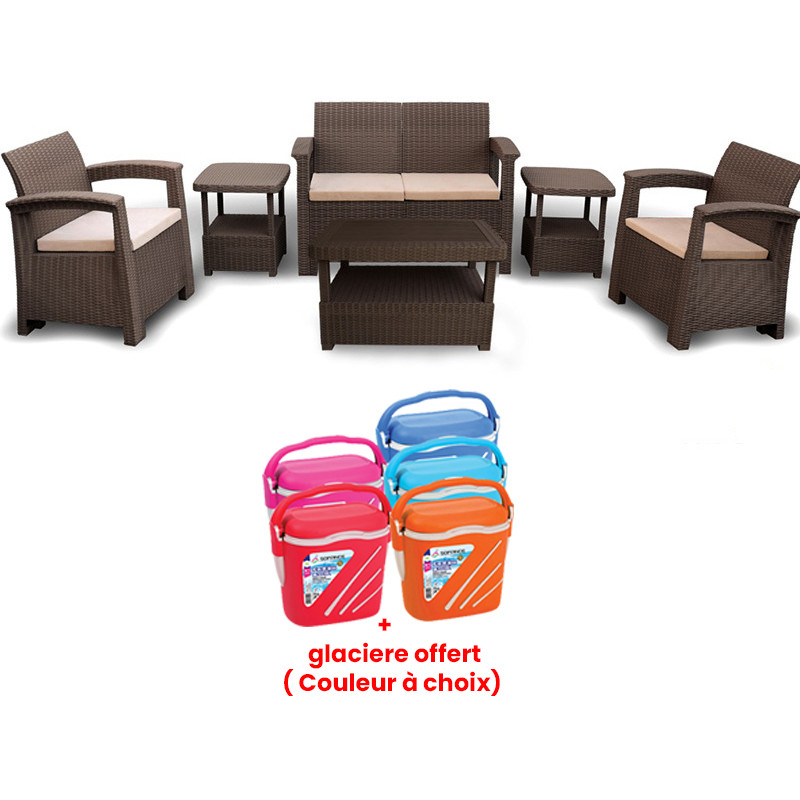 Salon De Jardin Syphax 4 Places Marron Salon De Jardin Syphax 4 Places Marron