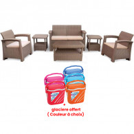 Salon De Jardin Syphax 4 Places Taupe