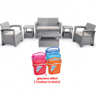 Salon De Jardin Syphax 4 Places Gris