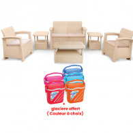 Salon De Jardin Syphax 4 Places Vanille