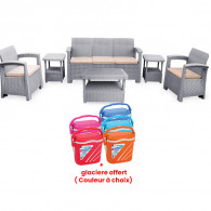 Salon De Jardin Syphax 5 Places Gris