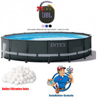Piscine Tubulaire Intex Ultra XTR Ronde 4,88 x 1,22 m - Gris